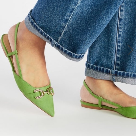 JustFab Pippa Slingback Flat Wide Width, Size 9. - Picture 2 of 7